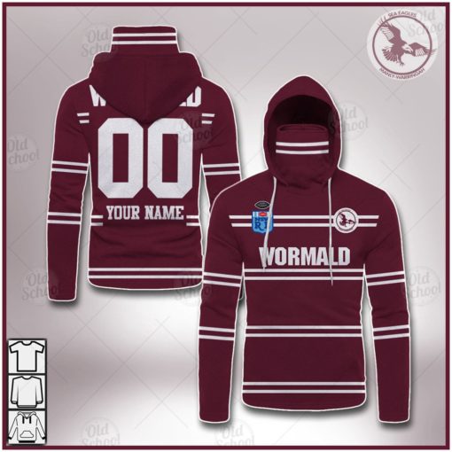 Personalised Manly Sea Eagles 1987 ARL/NRL Vintage Retro Jersey Mask Hoodie
