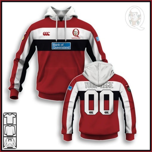 Personalize Throwback Super Rugby Queensland Reds Vintage 2001 Jersey