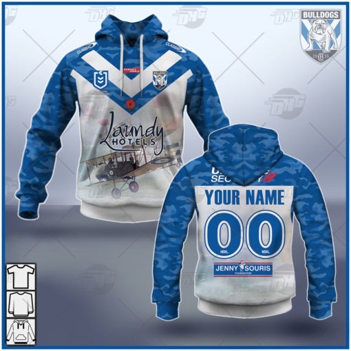 Personalise NRL Canterbury Bulldogs 2021 ANZAC Jersey