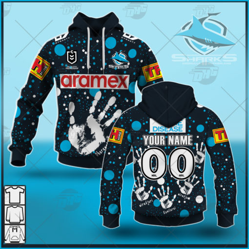 Custom Made NRL Cronulla-Sutherland Sharks Mens On Field Indigenous Jersey 2021