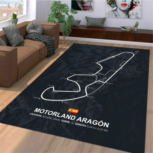 Formula One F1 Racing RUG Motorland Aragon Circuit Map Best Racing Decoration