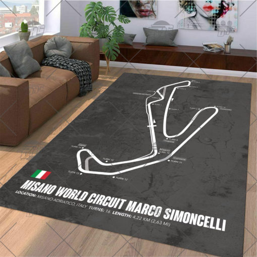 Formula One F1 Racing RUG Misano World Circuit Marco Simoncelli Map Best Racing Decoration