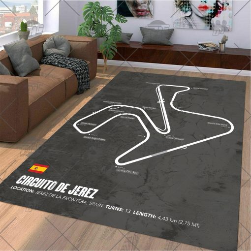 Formula One F1 Racing RUG De Jerez Circuit Map Best Racing Decoration