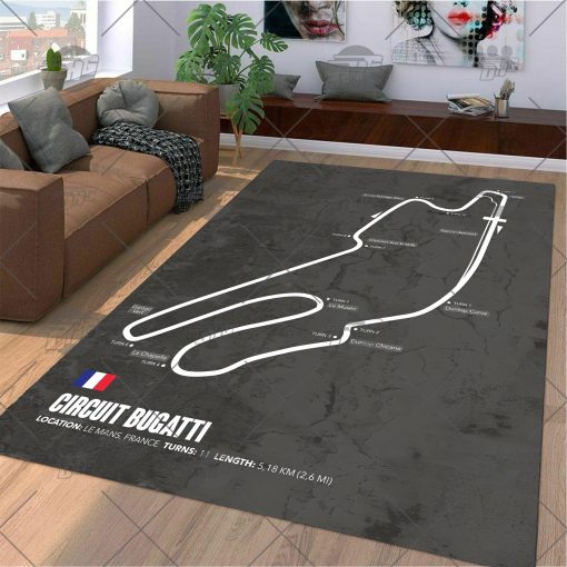 Formula One F1 Racing RUG Bugatti Circuit Map Best Racing Decoration