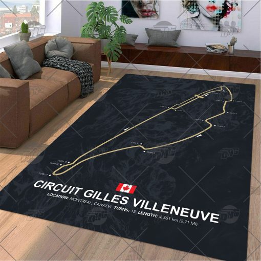 Formula One F1 Racing RUG Gilles Villeneuve Circuit Map Best Racing Decoration