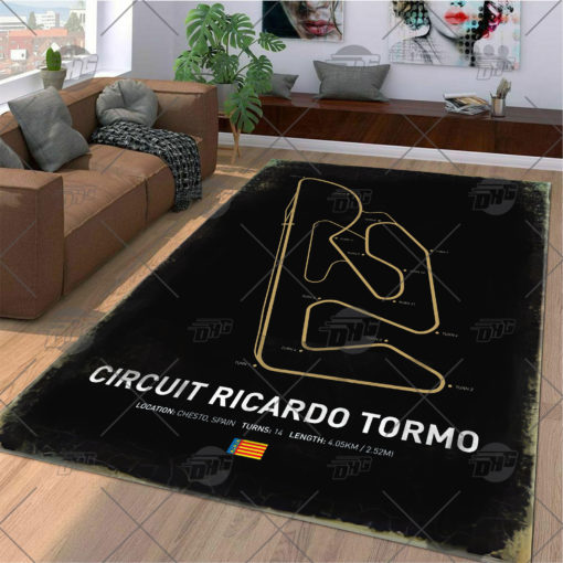 Formula One F1 Racing RUG Ricardo Tormo Circuit Map Best Racing Decoration