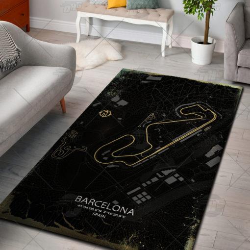 Formula One F1 Racing RUG Barcelona Spain Circuit Map Best Racing Decoration