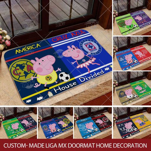 Custom-made Liga MX x Peppa Pig House Divided Doormat Home Decoration