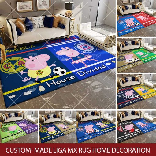 Custom-made Liga MX x Peppa Pig House Divided Rug Home Decoration