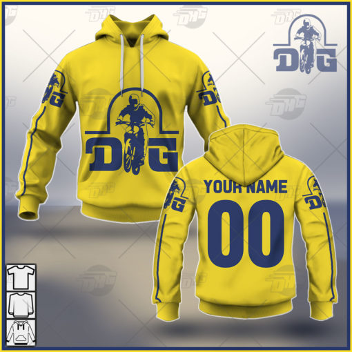 Personalize BMX DG Racing Team Classic Vintage Retro Yellow Jersey