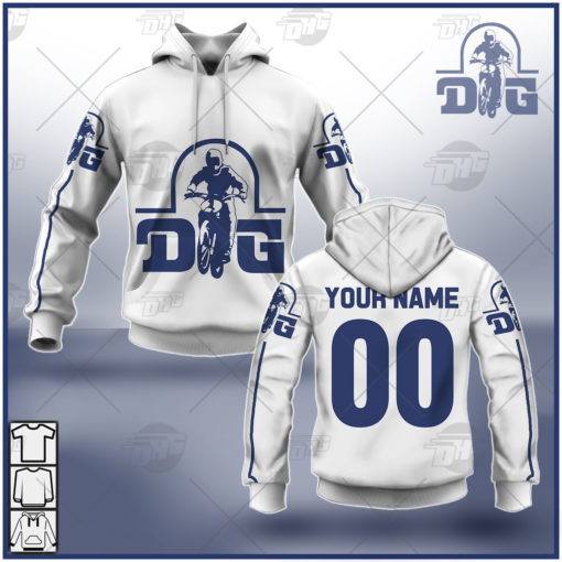 Personalize BMX DG Racing Team Classic Vintage Retro White Jersey