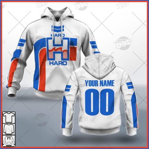 Personalize Haro BMX Racing Old School Classic Vintage Retro Red Blue Jersey