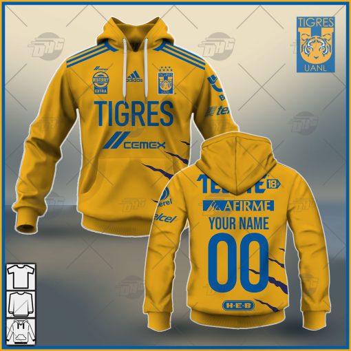 Personalize Liga MX Tigres UANL 2021/22 Home Jersey