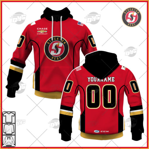 Personalise AHL CCM Quicklite Stockton Heat Premier Red Jersey
