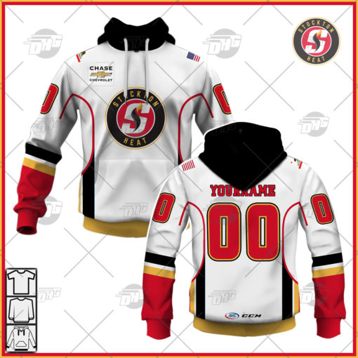 Personalise AHL CCM Quicklite Stockton Heat Premier White Jersey