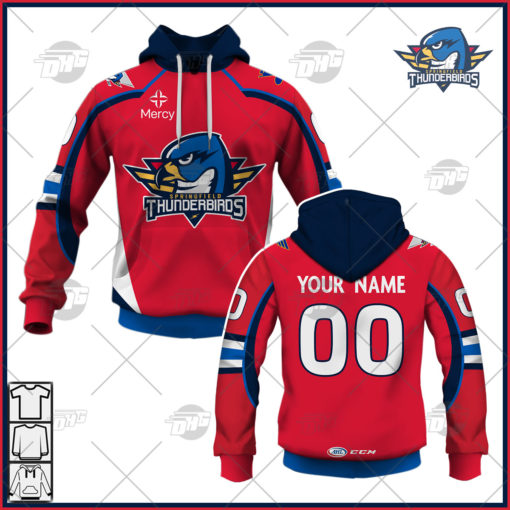 Personalise AHL CCM Quicklite Springfield Thunderbirds Premier Red Jersey