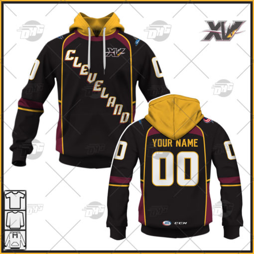 Personalise AHL CCM Quicklite Cleveland Monsters Black Jersey