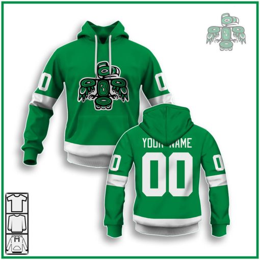 Personalize Vintage AHL Seattle Totems green 1970 hockey Retro Jersey