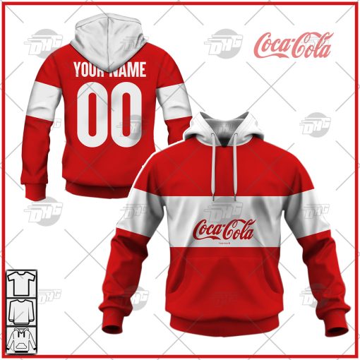 Vintage 90’s Coca Cola Trade-mark Spellout Red Drinker Rugby Polo T Shirt Hoodie Long Sleeve