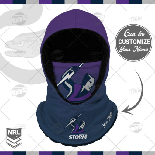 Personalized NRL Melbourne Storm Hooded Gaiter Scarf Hooded Gaiter NRL