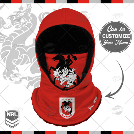 Personalized NRL St. George Illawarra Dragons Hooded Gaiter Scarf Hooded Gaiter NRL