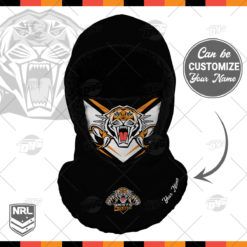 Personalized NRL Wests Tigers Hooded Gaiter Scarf Hooded Gaiter NRL