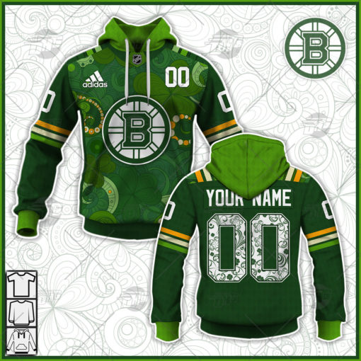 Personalized NHL Boston Bruins Jersey 2022 St. Patrick’s Day Hoodie Shirt Long Sleeve