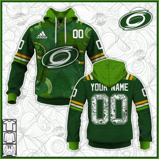 Personalized NHL Carolina Hurricanes Jersey 2022 St. Patrick’s Day Hoodie Shirt Long Sleeve