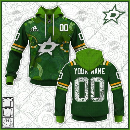 Personalized NHL Dallas Stars Jersey 2022 St. Patrick’s Day Hoodie Shirt Long Sleeve