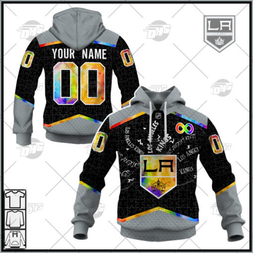 Personalized NHL Los Angeles Kings Jersey Custom Autism Shirt Hoodie