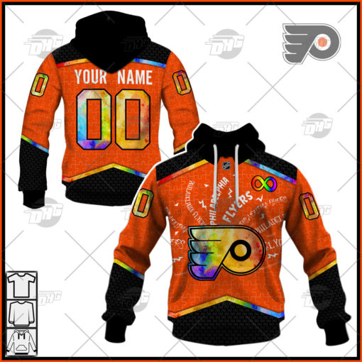 Personalized NHL Philadelphia Flyers Jersey Custom Autism Shirt Hoodie