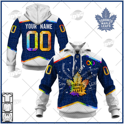 Personalized NHL Toronto Maple Leafs Jersey Custom Autism Shirt Hoodie