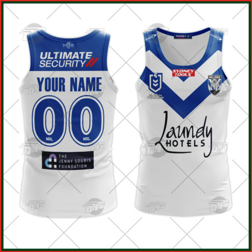 Personalise NRL Canterbury-Bankstown Bulldogs 2022 Home Tank Top