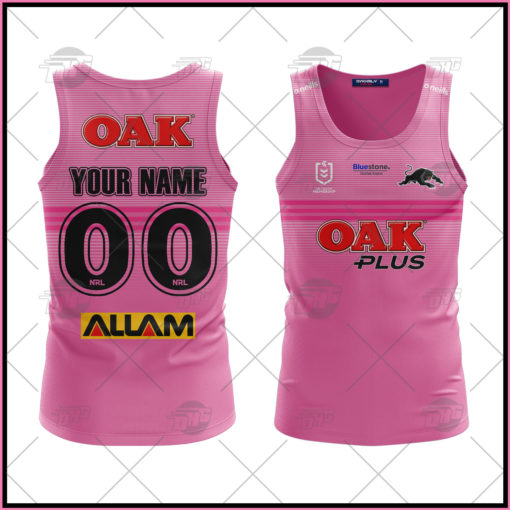 Personalise NRL Penrith Panthers 2022 Away Tank Top