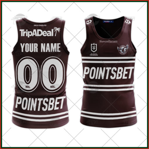 Personalise NRL Manly Warringah Sea Eagles 2022 Home Tank Top