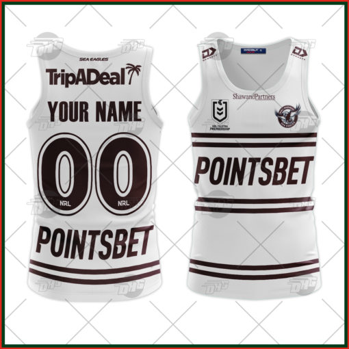 Personalise NRL Manly Warringah Sea Eagles 2022 Away Tank Top