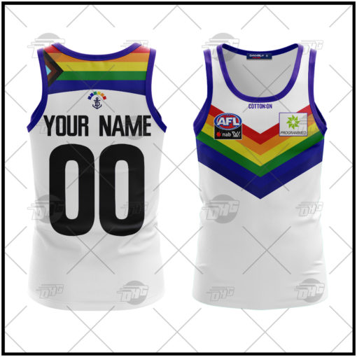 Personalise AFLW Fremantle Football Club 2022 Pride Tank Top