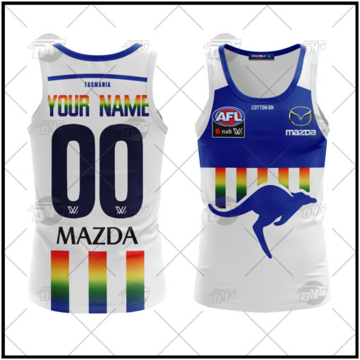 Personalise AFLW North Melbourne Football Club 2022 Pride  Tank Top