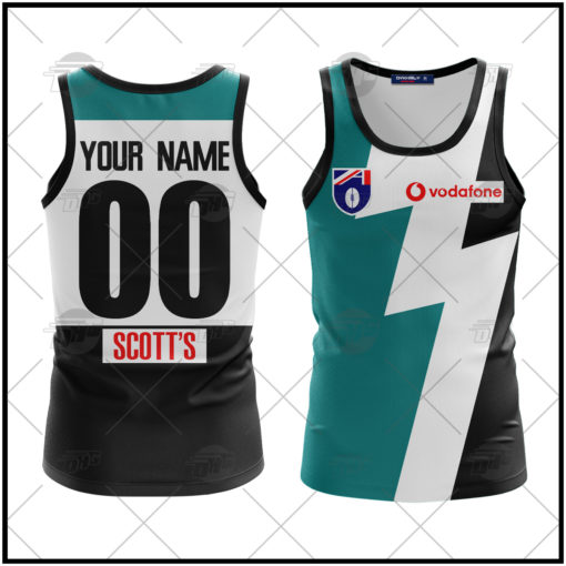 Personalized Throwback 1950 Port Adelaide Vintage Home Tank TopVodafone and Scott?s logo For Men Women
