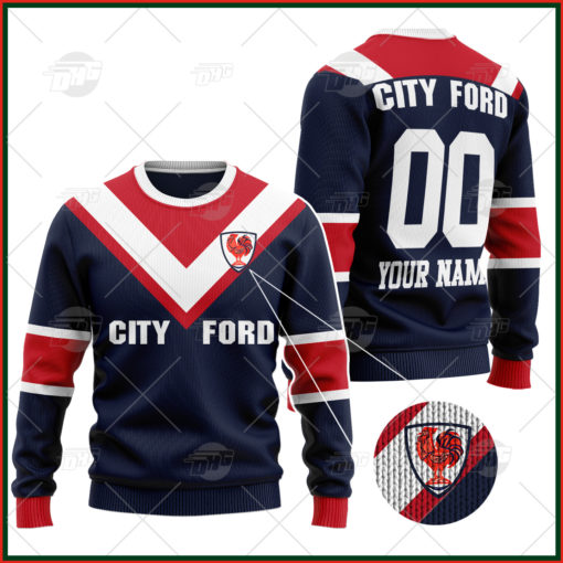 Personalized Sydney Roosters 1976 Vintage NRL / ARL Retro Wool Ugly Sweater For Men Women
