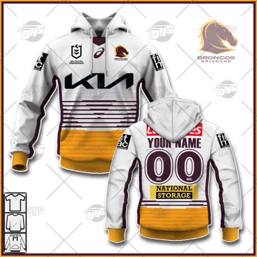 Personalise NRL Brisbane Broncos 2022 Away Jersey