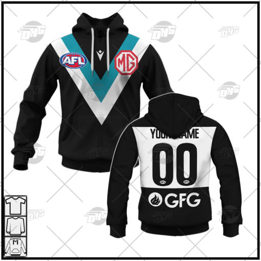 Personalise AFL Port Adelaide Football Club 2022 Home Guernsey