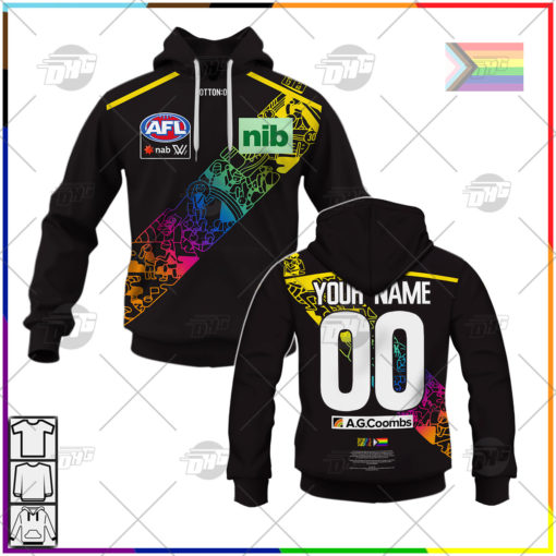 Personalise AFLW Richmond Football Club 2022 Pride Guernsey