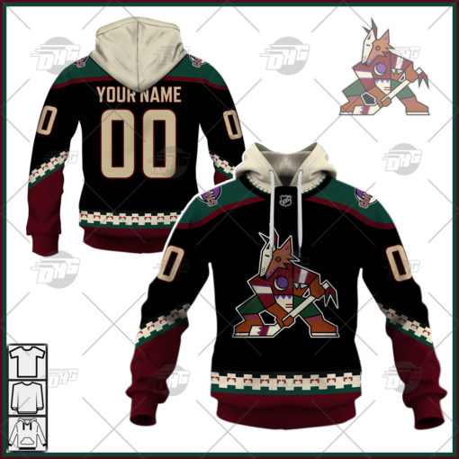 Personalized NHL Men’s Arizona Coyotes 2022 Black Home Jersey