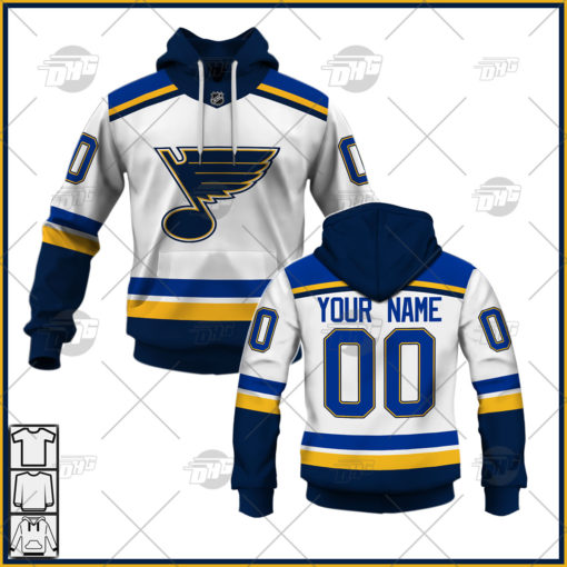 Personalized NHL  Men’s St. Louis Blues 2022 White Away Jersey