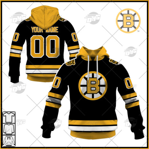 Personalized NHL Men’s Boston Bruins Fanatics Branded Black Premier Breakaway Retired Player Jersey