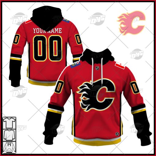 Personalized NHL Men’s Calgary Flames Red Jersey