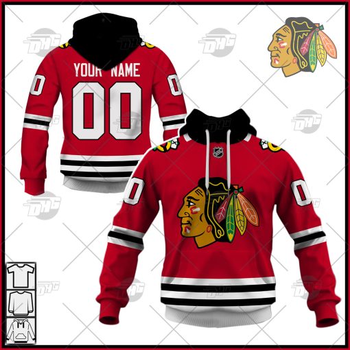 Personalized NHL Men’s Chicago Blackhawks 2022 Red Home Primegreen Pro Jersey