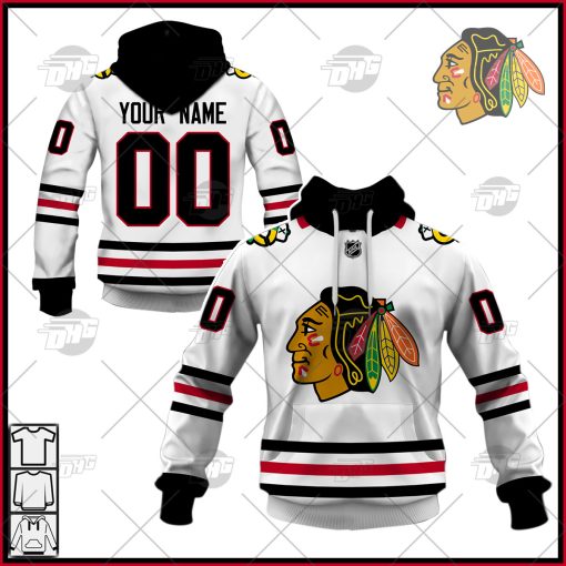 Personalized NHL Men’s Chicago Blackhawks 2022 White Away Primegreen Pro Jersey