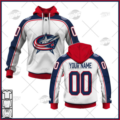 Personalized NHL Men’s Columbus Blue Jackets 2022 Fanatics Branded White Away Breakaway Jersey